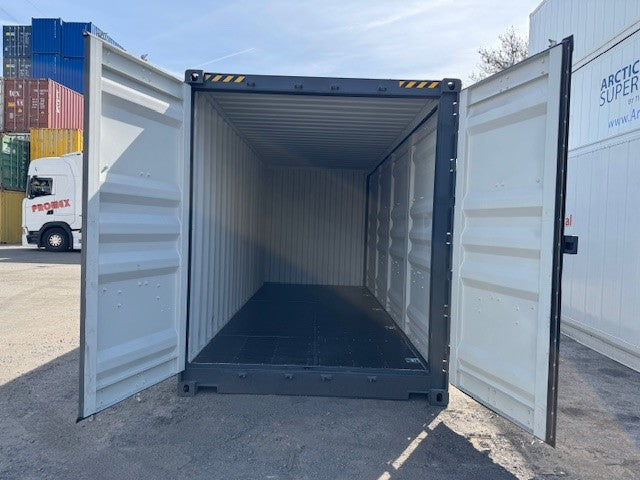 20 Fuß High Cube Open Side / Lagercontainer One Way RAL 7016
