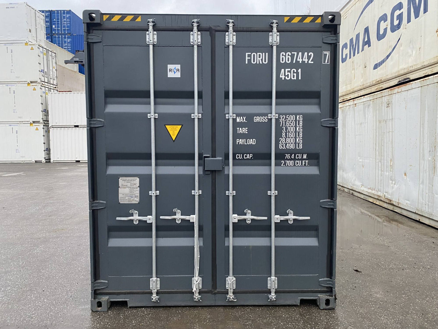 40' Fuß HC Container mit Reifenregal